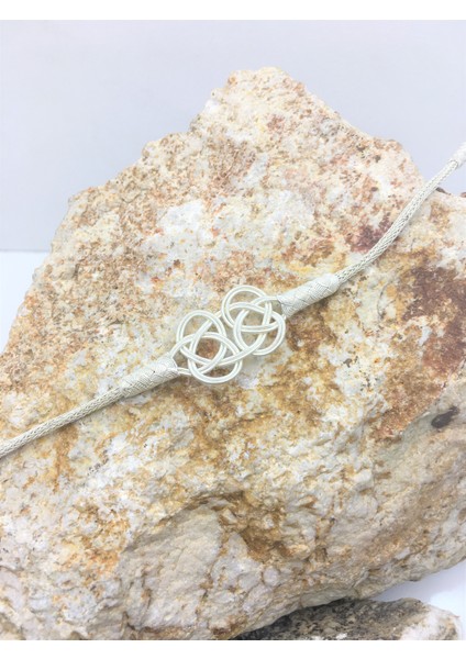 Çift Şems Gümüş Kazaziye 17 cm Bileklik