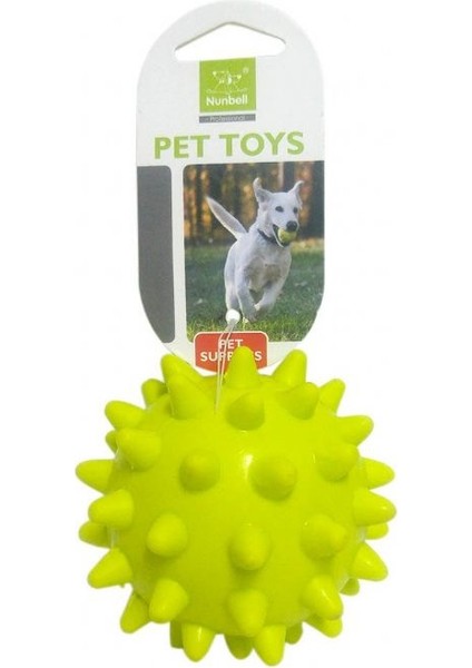 Köpek Oyuncağı Zilli Kirpi Top Sarı 9 cm