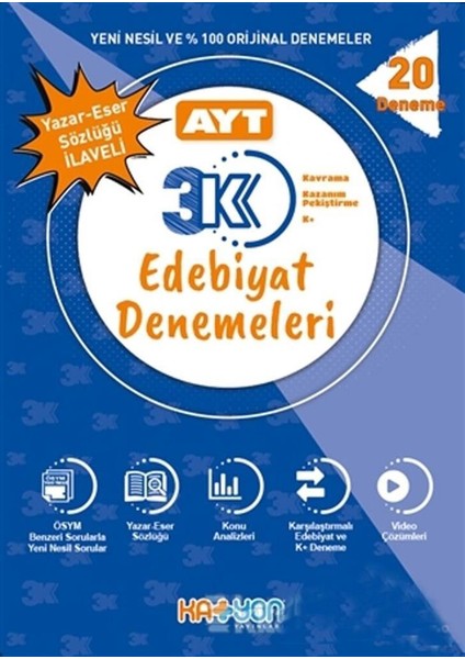 Katyon Yayınları AYT 3K Edebiyat Denemeleri 20 Deneme