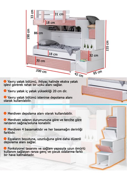 Su Yavrulu Ranza, Pembe + 3 Adet Comfort Yatak