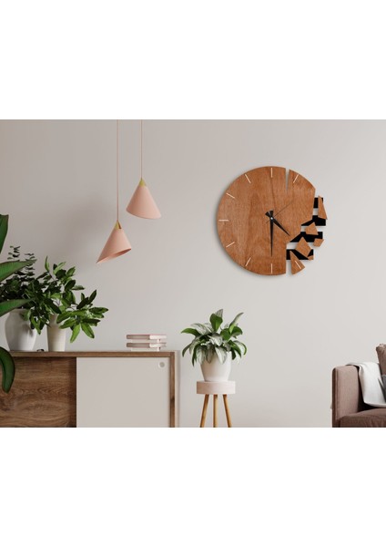 Gift Dekoratif 45CM Ahşap Duvar SAATI-145