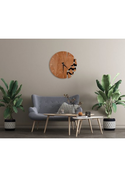Gift Dekoratif 45CM Ahşap Duvar SAATI-145