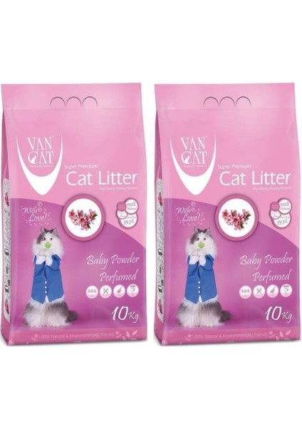 Van Cat  Baby Powder Parfümlü Kedi Kumu 10 kg x 2 Adet