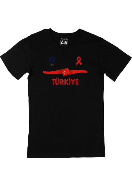 Türkiye Tokyo 2020 Olimpiyatları Siyah Tişört