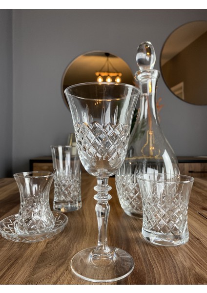 6 Kişilik Dekorlu Cam Su Takımı 31 Parça