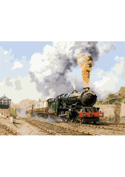 Kara Tren Sayılarla Boyama Seti 40 x 50 cm