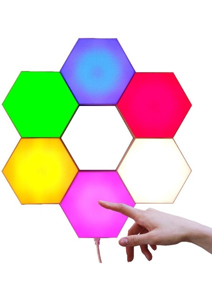 H003 Dokunmatik Altıgen LED Panelleri 6'lı (Yurt Dışından)