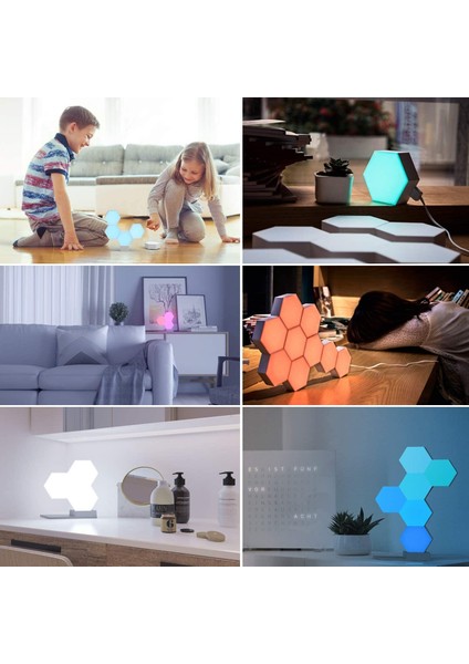 H003 Dokunmatik Altıgen LED Panelleri 6'lı (Yurt Dışından) modelleri