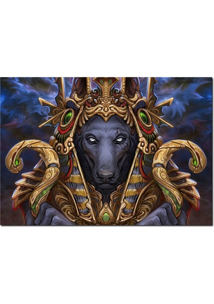 Cakatablo Ahşap Tablo Kurt Firavun Dijital Çizim