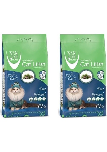 Van Cat Vancat Çam Kokulu Ince Taneli Kedi Kumu 10 kg * 2 Adet