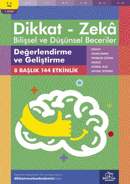 Değerlendirme ve Geliştirme (5 - 6 Yaş 1. Kitap, 144 Etkinlik) / Dikkat – Zekâ & Bilişsel ve Düşünsel Beceriler - Alison Primrose