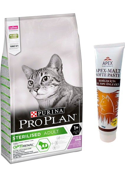 Proplan Sterilised Kısırlaştırılmış Hindili Kedi Maması 1,5 kg + Kedi Maltı 100 gr
