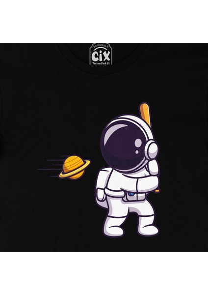 Astronot ve Beyzbol Siyah Tişört fiyatları