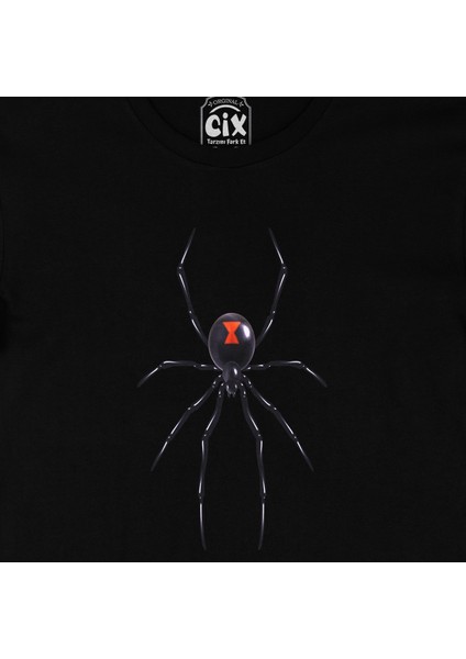 Black Widow Gerçek Örümcek Siyah Tişört fiyatları