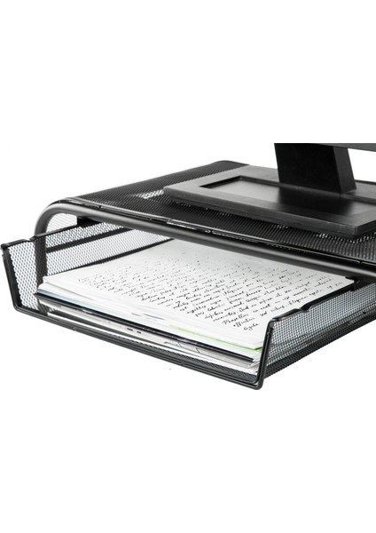 Raflı ve 2 Cepli Monitör Ekran Yükseltici Gümüş
