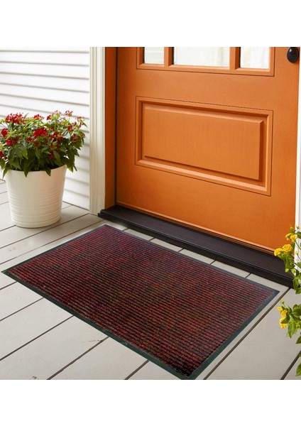 Nem Alıcı Toz Kontrol Paspası Kapı Önü Toz&nem Kontrol Paspasları 50 cm x 80 cm -Bordo Renk