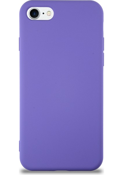 Apple iPhone Se 2020 Kapak Içi Kadife Lansman Silikon Kılıf - Mor
