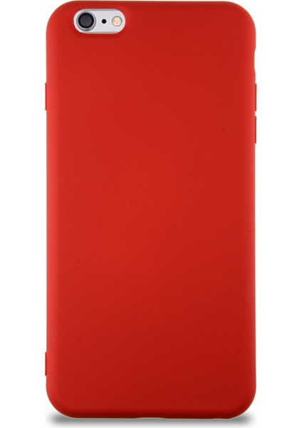 Apple iPhone 6s Plus Kapak Içi Kadife Lansman Silikon Kılıf - Kırmızı