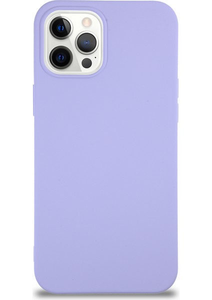 Apple iPhone 12 Pro Kapak Içi Kadife Lansman Silikon Kılıf - Lila