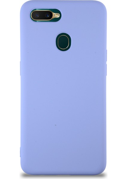 Oppo Ax7 Kapak Içi Kadife Lansman Silikon Kılıf - Lila