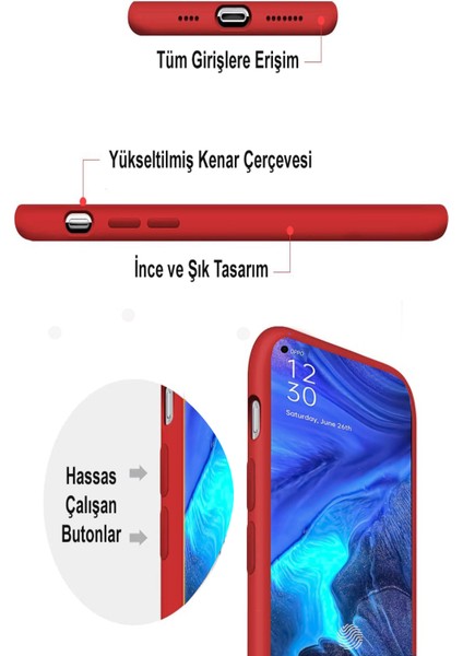 Oppo Ax7 Kapak Içi Kadife Lansman Silikon Kılıf - Neon Pembe fiyatları