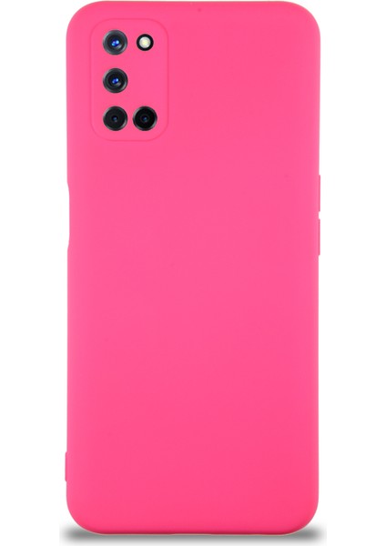 Oppo A52 Kapak Içi Kadife Kamera Korumalı Lansman Silikon Kılıf - Neon Pembe