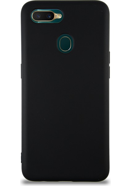 Oppo Ax7 Kapak Içi Kadife Lansman Silikon Kılıf - Siyah