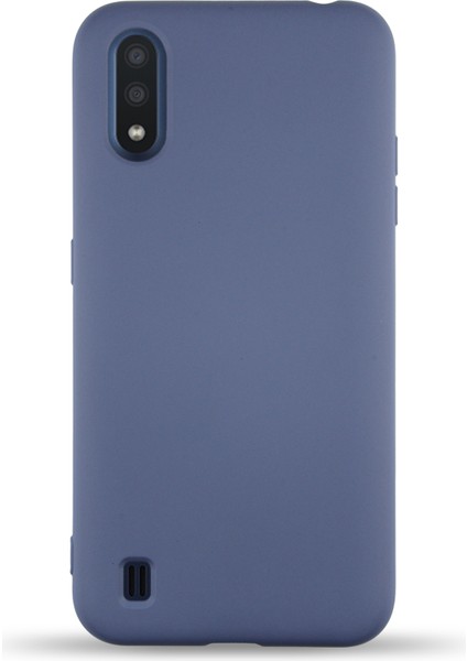 Samsung Galaxy A01 Kapak Içi Kadife Lansman Silikon Kılıf - Petrol Mavisi