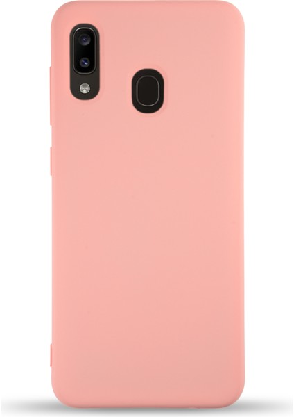 Samsung Galaxy A20E Kapak Içi Kadife Lansman Silikon Kılıf - Pembe
