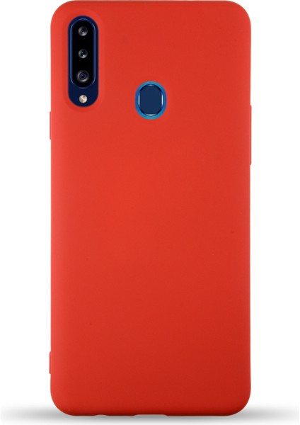 Samsung Galaxy A20S Kapak Içi Kadife Lansman Silikon Kılıf - Kırmızı