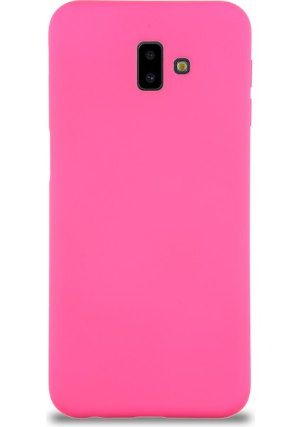 Samsung Galaxy J6 Plus Kapak Içi Kadife Lansman Silikon Kılıf - Neon Pembe