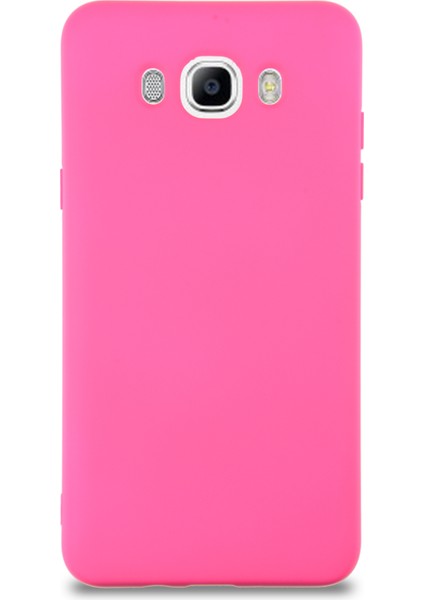 Samsung Galaxy J7 2016 Kapak Içi Kadife Lansman Silikon Kılıf - Neon Pembe