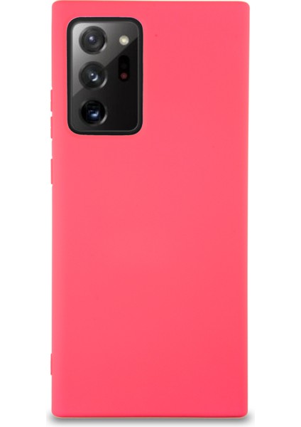 Samsung Galaxy Note 20 Ultra Kapak Içi Kadife Lansman Silikon Kılıf - Neon Pembe