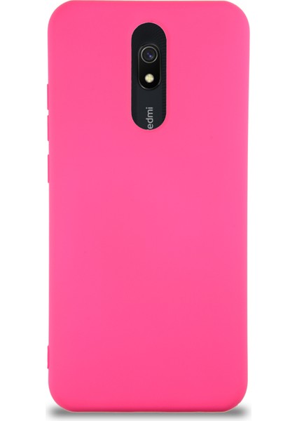 Xiaomi Redmi 8 Kapak Içi Kadife Lansman Silikon Kılıf - Neon Pembe