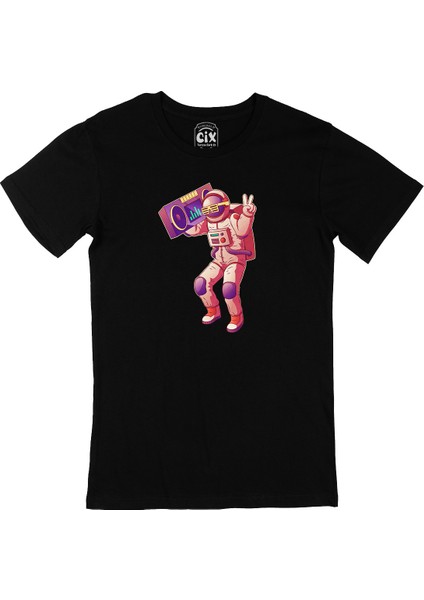Dans Eden Astronot Siyah T-Shirt