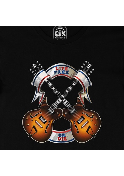 Live Free Or Die Music Siyah T-Shirt fiyatları