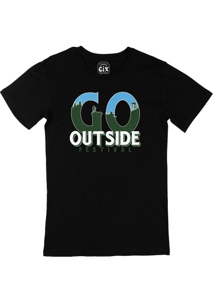 Outside Festival Siyah T-Shirt