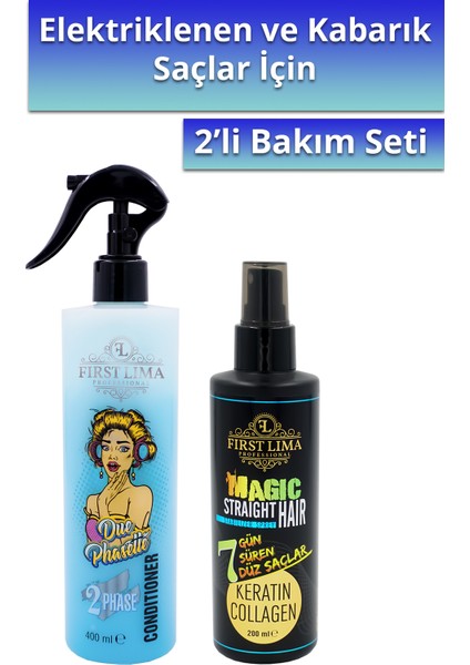 7 Güne Kadar Kalıcı Saç Düzleştirici Keratin Sprey ve Argan Yağlı Çift Fazlı Saç Açıcı Sprey