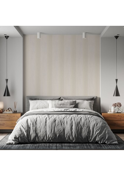Ornella 6380-1 Krem Çizgili Ithal Duvar Kağıdı 53 cm x 10,05 mt