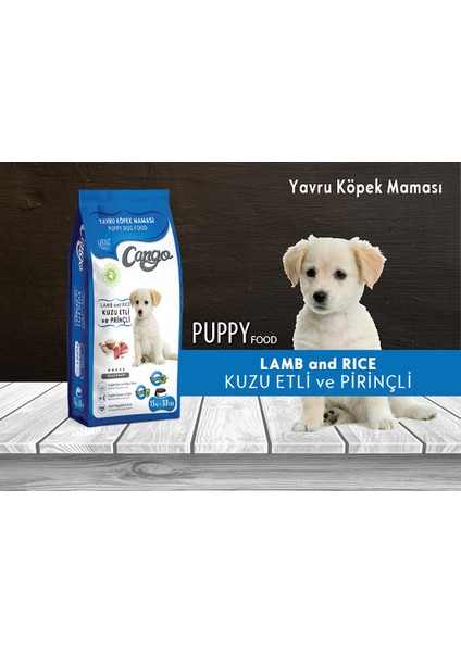 Yavru Köpek Maması Kuzu Etli ve Pirinçli 15 kg