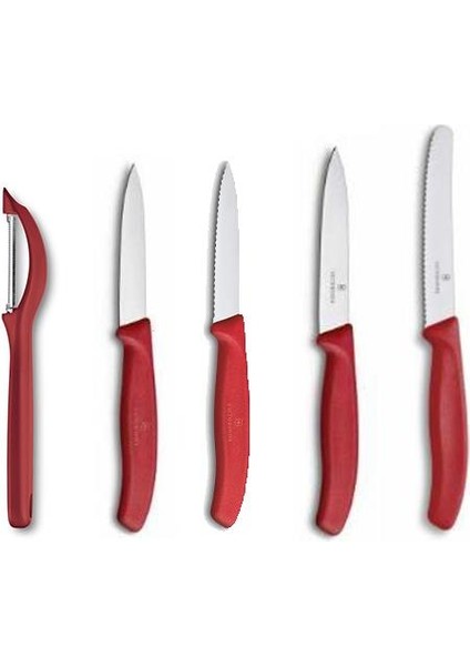 Swissclassic Soyacaklı Kırmızı Bıçak Seti