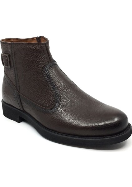 %100 Hakiki Deri Erkek Içi Kürklü Kışlık Günlük Fermuarlı Bot 40-46 41 Kahverengi
