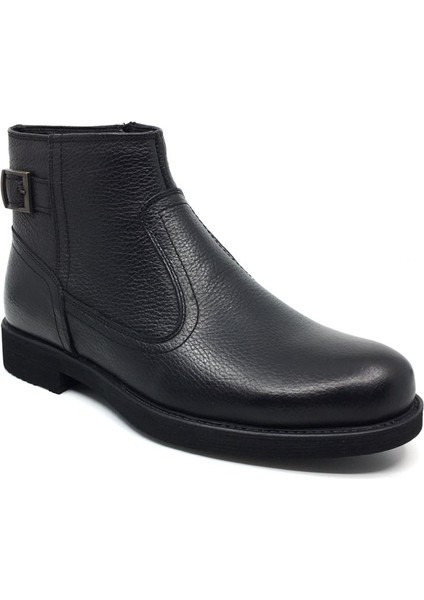%100 Hakiki Deri Erkek Içi Kürklü Kışlık Günlük Fermuarlı Bot 40-46 43 Siyah