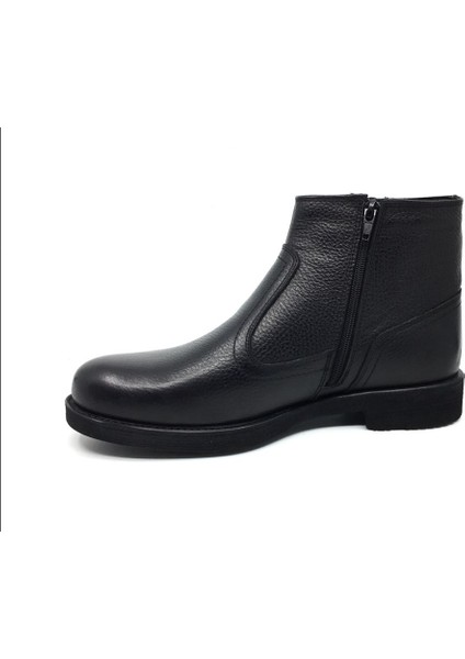 %100 Hakiki Deri Erkek Içi Kürklü Kışlık Günlük Fermuarlı Bot 40-46 43 Siyah modelleri