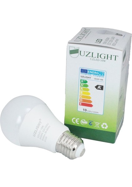 LED Ampul 10 Adet (220V) (10W) (Beyaz) (E27)