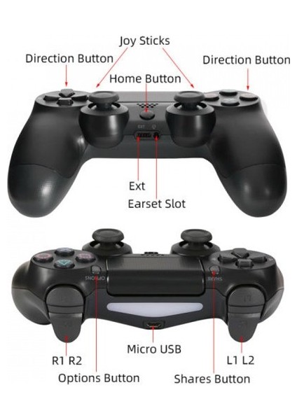 1 Adet PS4 Dualshock 4 V2 GamePad Yeni Nesil Kolu - Siyah-Japonca Sürüm