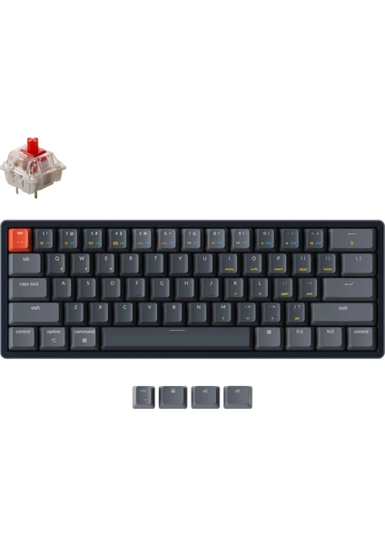 K12 % 60 Kablosuz Mekanik Oyuncu Klavyesi-Rgb-Bluetooth 5.1-Multitasking-Gateron Red Switch-Hot-Swappable-Aluminum Frame