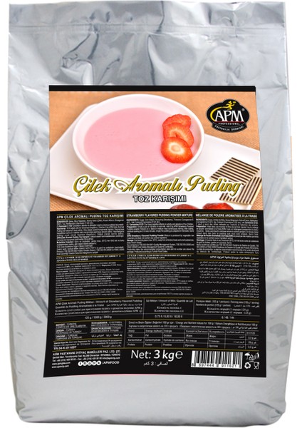 Çilek Aromalı Puding Toz Karışımı