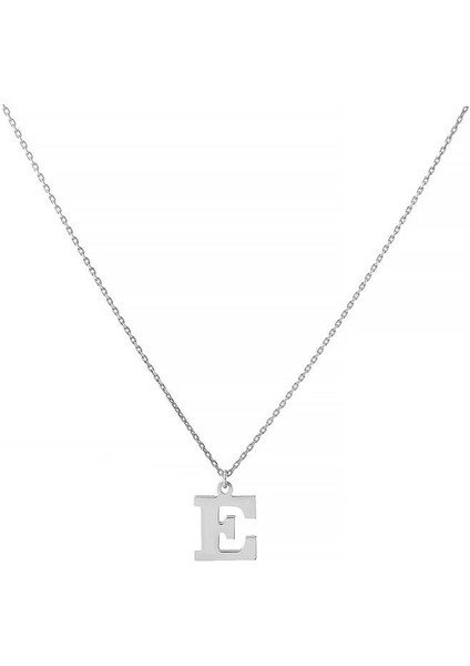 Kadın E Harf Gümüş Kolye Harf Kolye