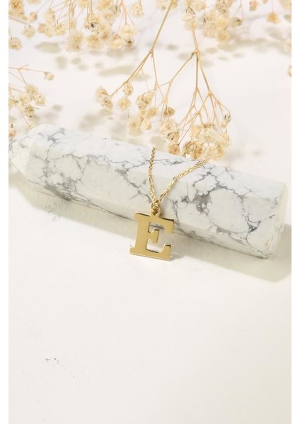 Kadın E Harf Gümüş Kolye Harf Kolye